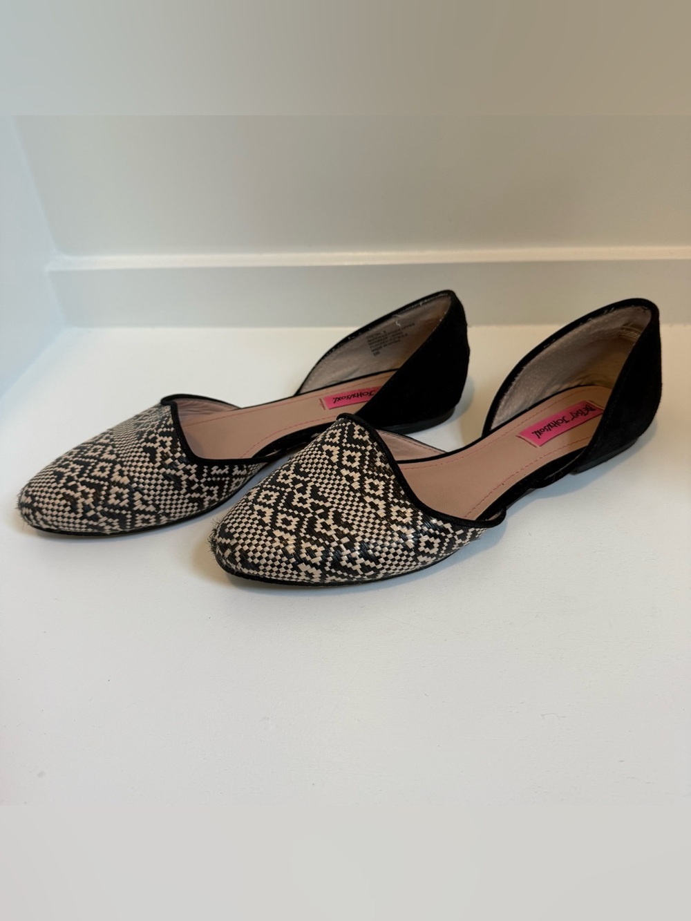 Betsy Johnson Cocoh Woven d’Orsay Flats Size 8
